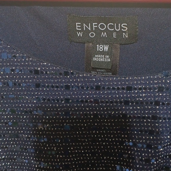 Navy Sequin Cocktail Dress by EnFocus. Size 18W - Picture 2 of 5